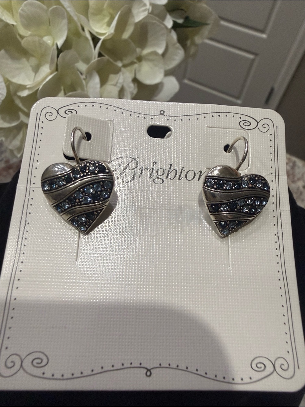 💙 Brighton Crystal Passage Silver And Blue Heart Earrings